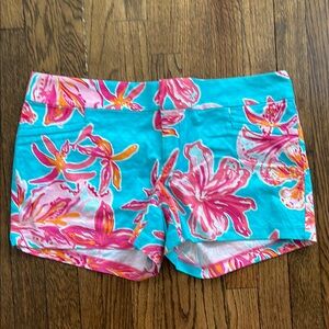 Floral Women's Shorts in Blue and Pink